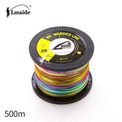 China Float Marker 500m 4 Strands 100% Multi Color PE Braided Fishing Line High Strength Sea Fishing for sale