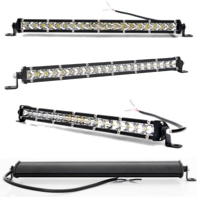 China Diecast Aluminum Alloy Single Row 12v 24v Led Flood White And Yellow Off-Road Vehicle Light Bar for sale