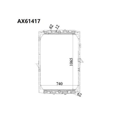 China Tractor Aluminum Plastic Parts Aluminum Tanks Core Truck Radiator For DAF XF (97-) F95 (02-) XF95 (02-) GINAFX-SERIES (97-) 1326966 1617340 1617341 for sale