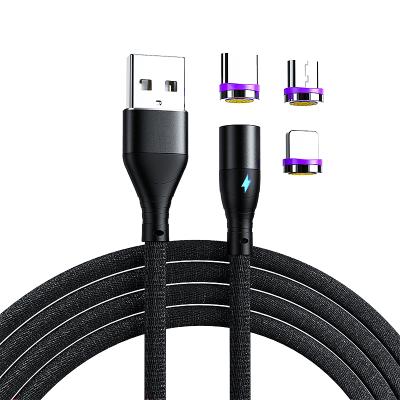 China Wholesale New Arrival 3 MP3/MP4 Player In 1 3A LED Magnet USB Fast Charging Data Cable for sale