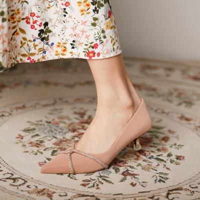 China Other Women Sexy Cross Strap Stiletto High Heels Shoes Women Dress Pump Shoes For Daily Walking for sale