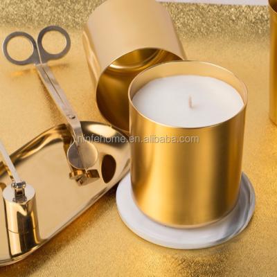 China Copper silver scented /golden metal tin scented candle for sale