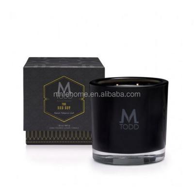 China Custom Black Glass Jar Scented Scented Candles Packed With Gift Box for sale