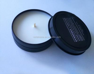 China Scented black travel tin candles for sale