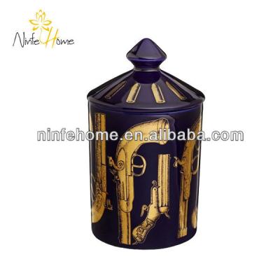 China Luxury scented soy candle in ceramic jar for sale