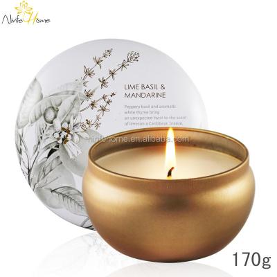 China Wholesale Scented Aluminum Candle Jars In Scented Candles With Metal Top for sale