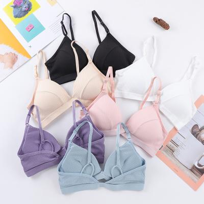 China Cotton Ribbed Padded Colorful QUICK DRY Girl's Bralette For Women for sale