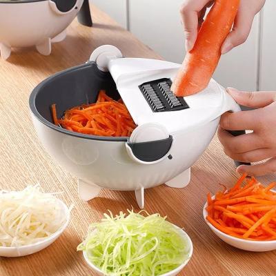 China Viable Multifunctional Cleaver 9 in 1 Slicer Potato Carrot Onion Vegetable Grater with Strainer Vegetable Cutter Kitchen Accessories for sale