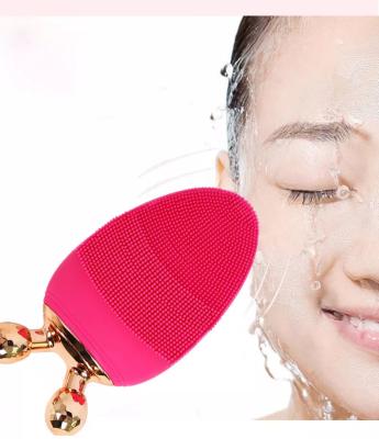 China Mini Portable Waterproof Sonic Face Acne Treatment Washing Machine Massager Electric Silicone Detergent Facial Brush for sale