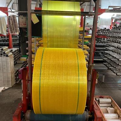 China High Quality Yellow PP Woven Tubular Fabric Moisture Proof / Roll Up For Making Small Bag for sale