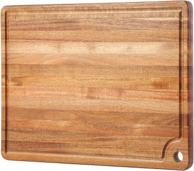 China Viable Large Acacia Wood Cutting Board for Kitchen Upgrade Chopper with Juice Groove and Handle Hole for Meat Butcher Block Cheese for sale