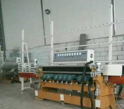 China Glass To Glass Straight Line Grinding And Polishing Beveling Machine 9 Wheels for sale