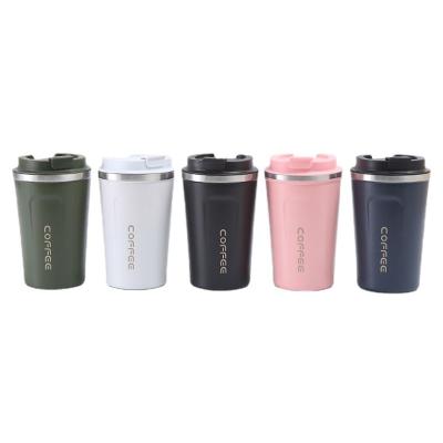 China Stored Reusable Double Wall 380ml Coffee Cup Mugs Vacuum Insulated Travel 304 Stainless Steel Coffee Mug Mugs With Lid for sale