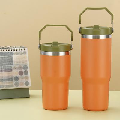 China 20OZ PORTABLE Tumbler Mug Stainless Steel Vacuum Double Wall Custom Insulated 30 oz Tumbler With Handle And Straw Lid for sale