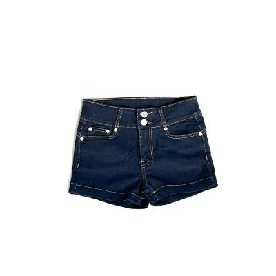 China Summer viable custom high waist kids plain highwaist kids denim jeans black blue black short shorts shorts for girls for sale