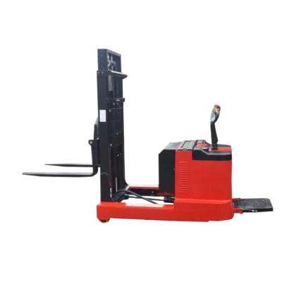 China Hotels Full electric reach stacker truck battery-operated elevated loading and unloading stacker truck forklift for sale