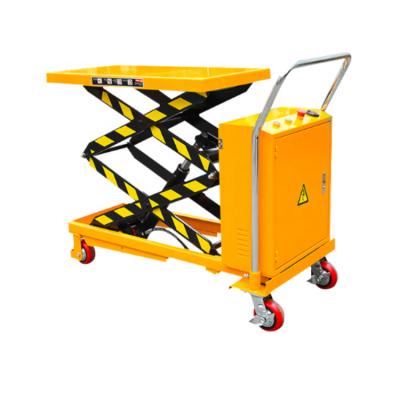 China Hotels hot sale electric lift table mobile shear fork type 400kg lift platform car 500kg flat lift table for sale