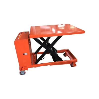 China Hotels Electro-hydraulic lifting platform truck lifting fork mobile small lifting platform mold moving car for sale