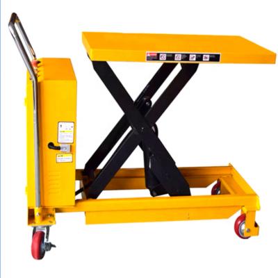 China Hydraulic Systems Top quality mini truck lifting platform double scissor 150kg semi-electric hydraulic lift table for sale