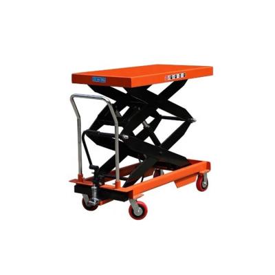 China Hotels Portable manual hydraulic flat car load 500kg 1ton 2tons hand push lift table for sale