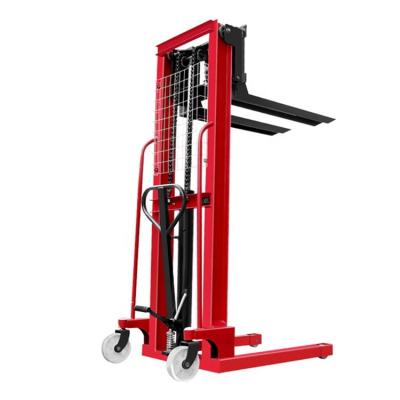 China Hotels high quality hydraulic pressure 1 ton manual stacker factory direct sale manual forklift for sale