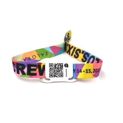 China Length adjustable Disposable identification woven label wrist strap polyester woven hand strap concert tickets colored cloth admission bracelet for sale