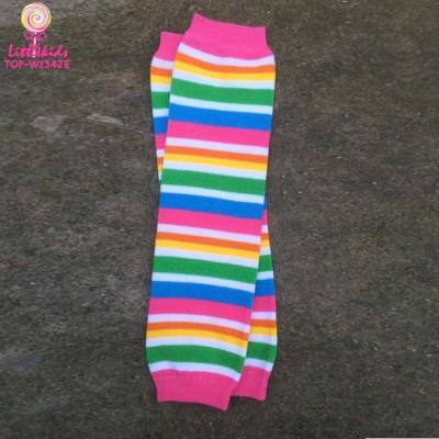 China Leg Warmers Rainbow Bars Baby Kids Leg Warmer Knitted Infant Girls Leg Warmers for sale