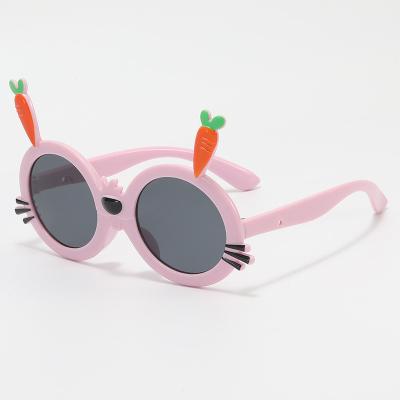 China Cute Cartoon Carrot Girls Sunglasses Fashion Girls Sunglasses Children Colors Outdoor Sun Protection Baby Sunglasses for sale