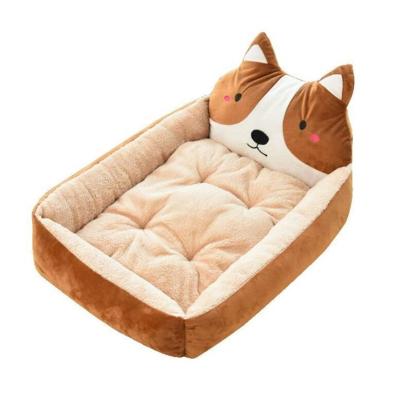 China 2021 New Multicolor Cute Cartoon Pet Kennel Dog Mat Warm Pet Supplies Dog Bed Breathable Hot Sale Dog Kennel for sale