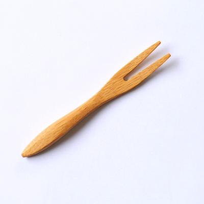 China Viable Handle is Rounded Reuse Bamboo Bamboo Dessert Cutlery Mini Fork Bamboo Fork for sale