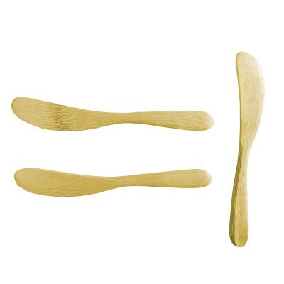 China Sustainable round handle environmental bamboo knife set reuse bamboo dessert cutlery bamboo knife for sale