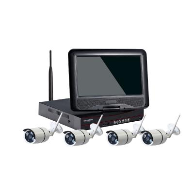 China New 4CH 720P Wireless CCTV NVR IP Camera Kit 10 Inch Monitor Built in Router 4CH HD WIFI NVR Kit for sale