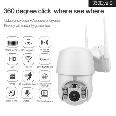 China White WIFI HD IP CCTV PTZ Camera 1080P Wireless 4mm Lens Built - In Speaker for sale