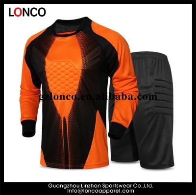 China 2016 Antibacterial Soccer Goalkeeper Jersey Adult Men's Goalie Uniforms Long Sleeve Fits Custom Sublimated Goalie Equipment for sale