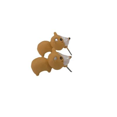 China 2022 Cute 3D Clay Cartoon Animal Piercing Studs Earrings Girls Clay Girls Animal Bite Clay New Arrival From China for sale