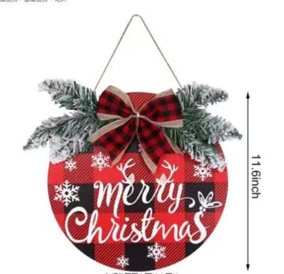 China China Merry Christmas Welcome Sign Double Sided Wooden Wall Hanging Christmas Decoration for sale