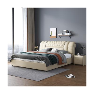 China Comfortable modern light luxury leather bed with modern design for sale