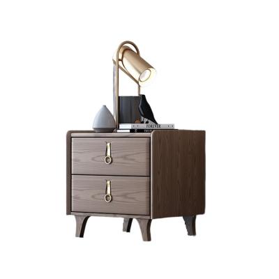 China Custom Made Light Luxury Style Gray Ash Wood Nightstand From Modern Factory Now for sale