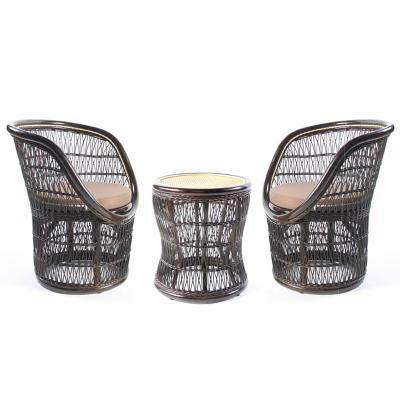 China Environmental Protection Wholesale Family Office Company Traditional Woven Balcony Cane Chair Single Desk for sale