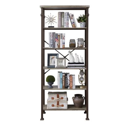 China HANYEE MDF (Others) Adjustable Slope Ladder Slope Ladder Shelf Family Living Room Metal Vintage Furniture Bookcase Industrial Display Frame Wooden Narrow Bookshelf for sale