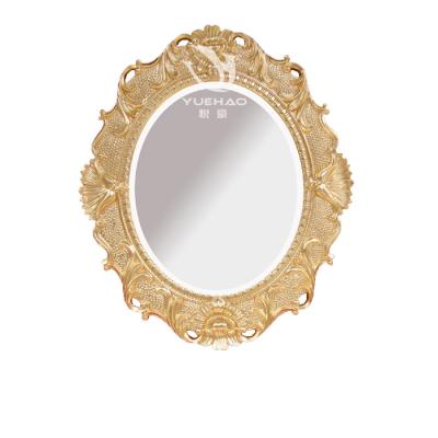 China Wholesale Classic Luxury Metal Frame Gold Wrought Iron Factory Vintage Decorative Mirror Frame for sale