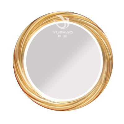 China Wholesale Price Gold Classic Elegant Decorative Mirror Bathroom Decorative PU Mirror View for sale