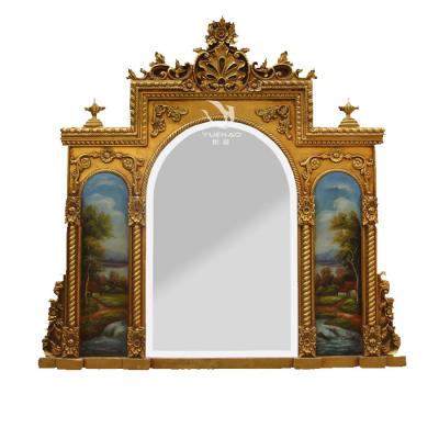 China Classic Customized Resin Retro Mirror Classic Gold Silver Frame Mirror Frame Decoration for sale