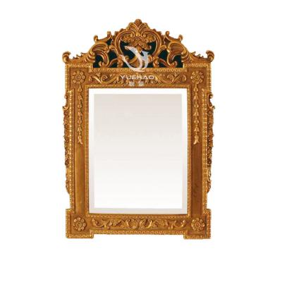 China Classical Vintage Rectangle Wall Decoration Resin Mirror Frame Silver Gold Mirror Frame for sale