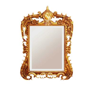 China Nordic classic gold frame mirror wall bathroom home hotel style resin rectangular mirror frame for sale