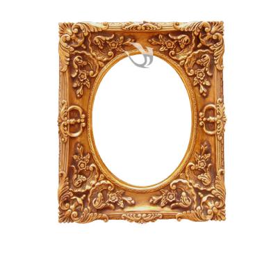 China New Design Classic Resin Art Portrait Oil Painting Frame Resin Photo Frame Gold for sale