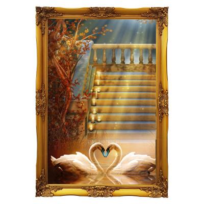 China Vintage Art Carved Decor 6cm Border Width Customized Wood Oil Painting Frame for sale