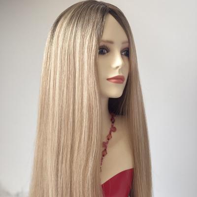 China JP815# Qingdao Factory Wholesale Silky Straight Blonde Russian European Virgin Human Hair Unprocessed Kosher Jewish Wig for sale