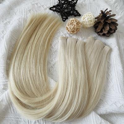 China No Cuticle Back Uncut European Human Hair New Launch Human Hair Genius Blonde Weft for sale