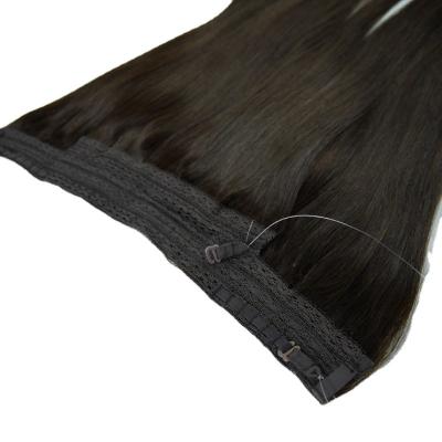 China Wholesale Russian virgin remy hair halo hair extension Flip In Human Hair Silky Straight Wave Extensions for sale